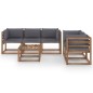 6 pcs conj. lounge jardim c/ almofadões antracite