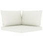 6 pcs conjunto lounge de jardim c/ almofadões cor creme