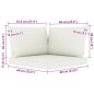 6 pcs conjunto lounge de jardim c/ almofadões cor creme