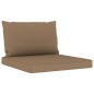 6 pcs conj. lounge jardim almofadões cinzento-acastanhado