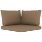 6 pcs conj. lounge jardim almofadões cinzento-acastanhado