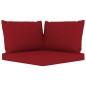 vidaxL 6 pcs conjunto lounge jardim c/ almofadões vermelho tinto pinho