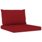 vidaxL 6 pcs conjunto lounge jardim c/ almofadões vermelho tinto pinho