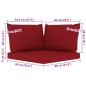 vidaxL 6 pcs conjunto lounge jardim c/ almofadões vermelho tinto pinho