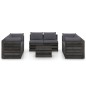 9 pcs conj. lounge jardim + almofadões madeira impreg. cinzento