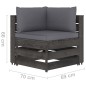 9 pcs conj. lounge jardim + almofadões madeira impreg. cinzento