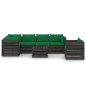 7 pcs conj. lounge jardim + almofadões madeira impreg. cinzento