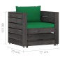 7 pcs conj. lounge jardim + almofadões madeira impreg. cinzento