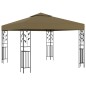 Gazebo com cordões de luzes LED 3x3 m cinza-acastanhado