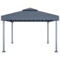 Gazebo com cordões de luzes LED 400x300 cm alumínio antracite