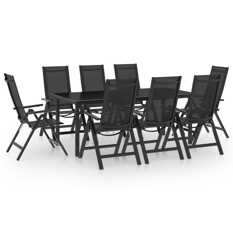 9 pcs conjunto de jantar para jardim alumínio antracite-Conjuntos de jardim-Home Retail