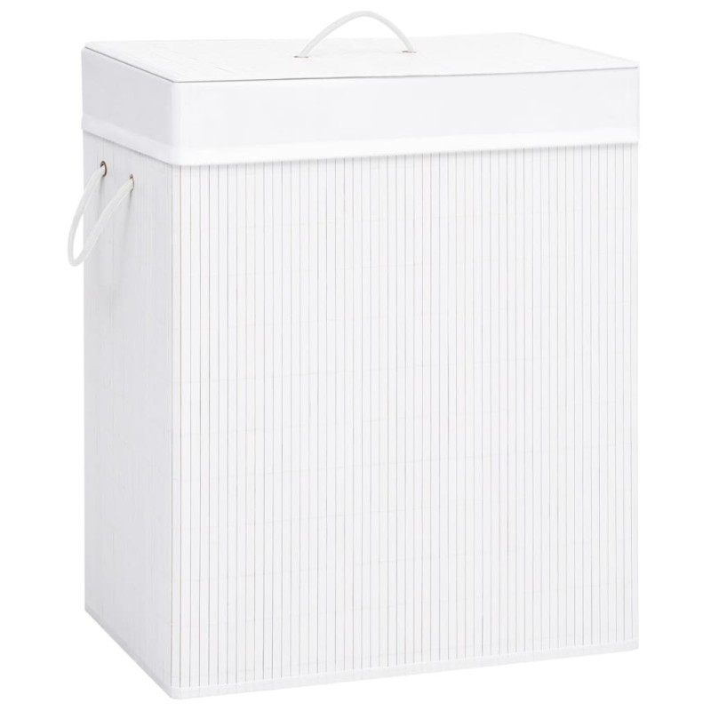 Cesto para roupa suja c/ secção única 83 L bambu branco-Cestos para lavandaria-Home Retail