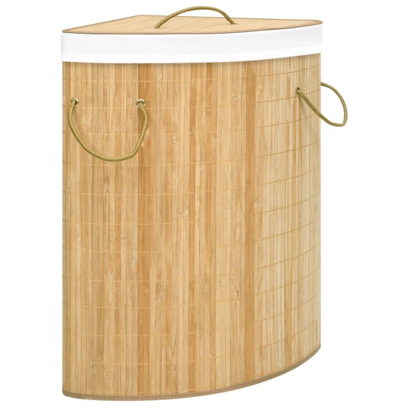 Cesto de canto para roupa suja 60 L bambu-Cestos para lavandaria-Home Retail