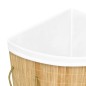 Cesto de canto para roupa suja 60 L bambu