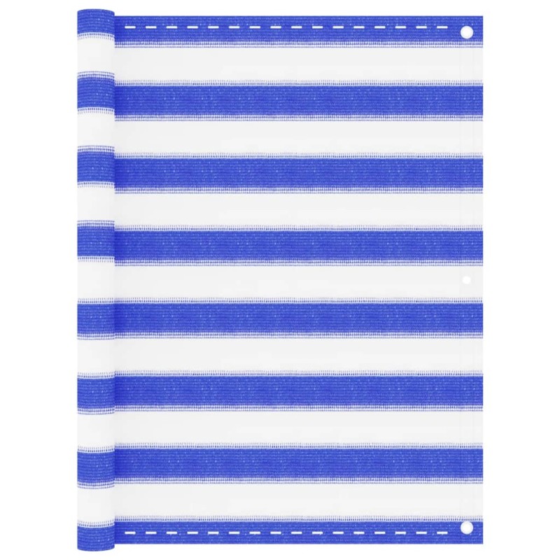 Tela de varanda 90x400 cm PEAD azul e branco-Guarda-sóis e telas de varanda-Home Retail