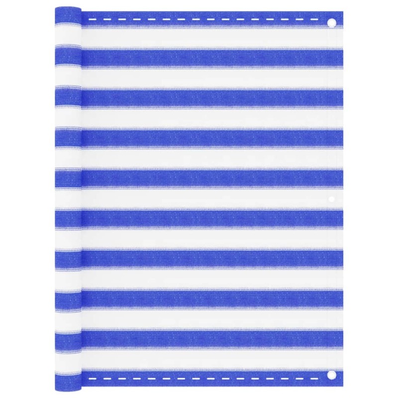 Tela de varanda 120x500 cm PEAD azul e branco-Guarda-sóis e telas de varanda-Home Retail