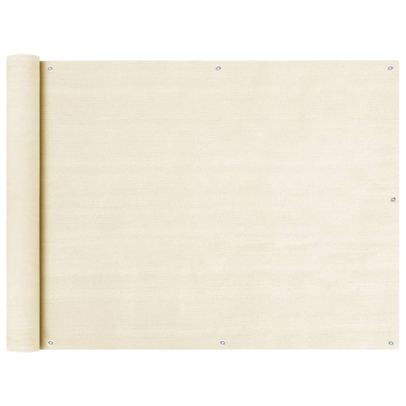 Tela de varanda 90x500 cm PEAD cor creme-Guarda-sóis e telas de varanda-Home Retail