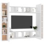 8 pcs conjunto de móveis de TV contraplacado branco