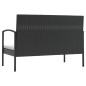 8 pcs conjunto lounge de jardim c/ almofadões vime PE preto