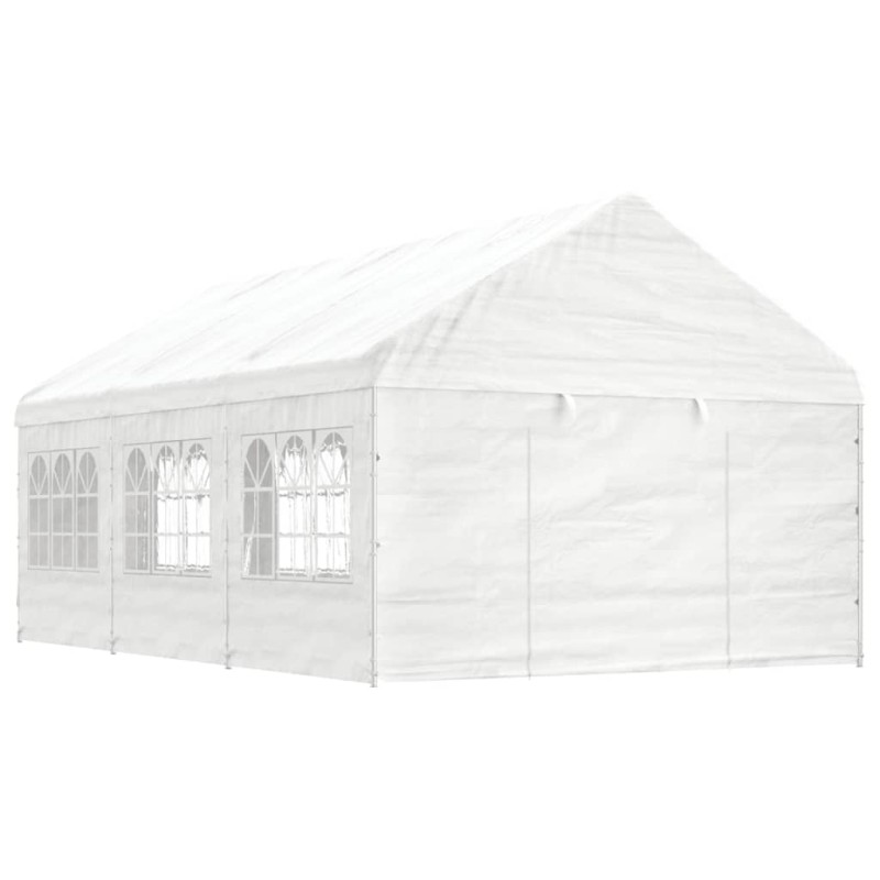 Gazebo com telhado 6,69x4,08x3,22 m polietileno branco-Toldos e gazebos-Home Retail