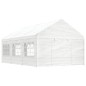 Gazebo com telhado 6,69x4,08x3,22 m polietileno branco