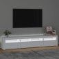 Móvel de TV com luzes LED 240x35x40 cm branco