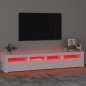 Móvel de TV com luzes LED 240x35x40 cm branco