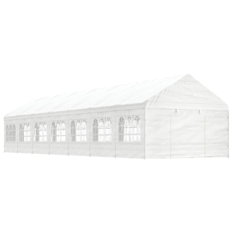 Gazebo com telhado 15,61x4,08x3,22 m polietileno branco-Toldos e gazebos-Home Retail