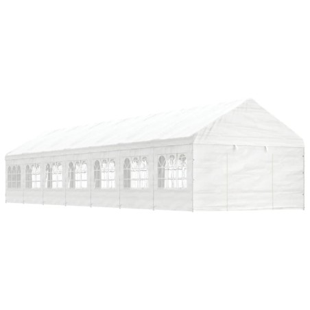 Gazebo com telhado 15,61x4,08x3,22 m polietileno branco