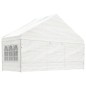 Gazebo com telhado 17,84x5,88x3,75 m polietileno branco