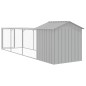 Galinheiro com anexo 117x405x123 cm aço galvanizado cinza-claro