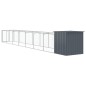 Casota p/ cães c/ parque 110x813x110 cm aço galvaniz. antracite