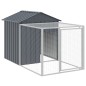 Galinheiro com anexo 117x405x123 cm aço galvanizado antracite