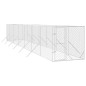 Canil de exterior 2x14x2 m aço galvanizado prateado