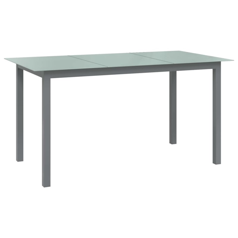 Mesa de jardim em alumínio e vidro 150x90x74 cm cinzento-claro-Mesas de jardim-Home Retail