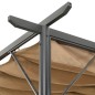 Pérgola com toldo retrátil 3x3 m 180 g/m² aço cinza-acastanhado