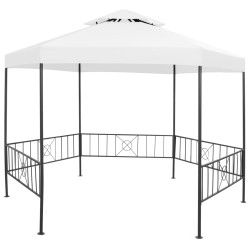 Gazebo de jardim 323x275x265 cm 180 g/m² branco