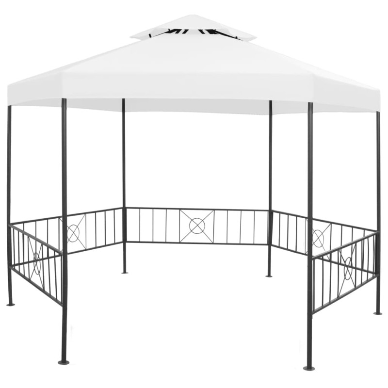 Gazebo de jardim 323x275x265 cm 180 g/m² branco-Toldos e gazebos-Home Retail