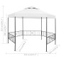 Gazebo de jardim 323x275x265 cm 180 g/m² branco