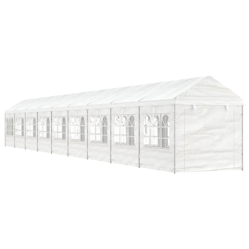 Gazebo com telhado 20,07x2,28x2,69 m polietileno branco-Toldos e gazebos-Home Retail