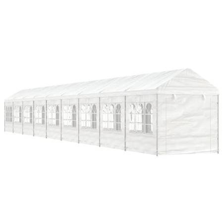 Gazebo com telhado 20,07x2,28x2,69 m polietileno branco