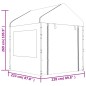 Gazebo com telhado 6,69x2,28x2,69 m polietileno branco