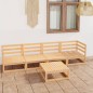 5 pcs conjunto lounge de jardim pinho maciço