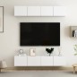 Móveis de TV 4 pcs 80x30x30 cm contraplacado branco