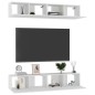 Móveis de TV 4 pcs 80x30x30 cm contraplacado branco