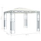 Gazebo com cordões de luzes LED 300x300 cm cor creme