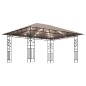 Gazebo c/ mosquiteiro e cordões luzes LED 4x3x2,73m cinza-acas.