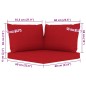 6 pcs conjunto lounge de jardim c/ almofadões vermelhos