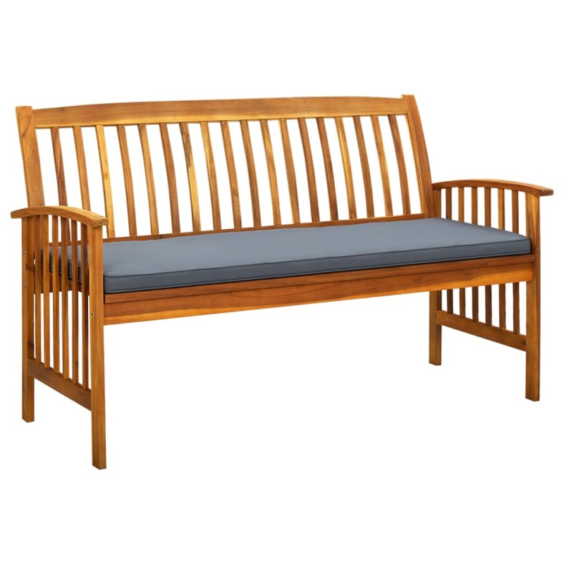 Banco de jardim c/ almofadão 147 cm madeira de acácia maciça-Bancos de jardim-Home Retail