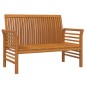 2 pcs conj. lounge jardim c/ almofadões cinza-escuro madeira